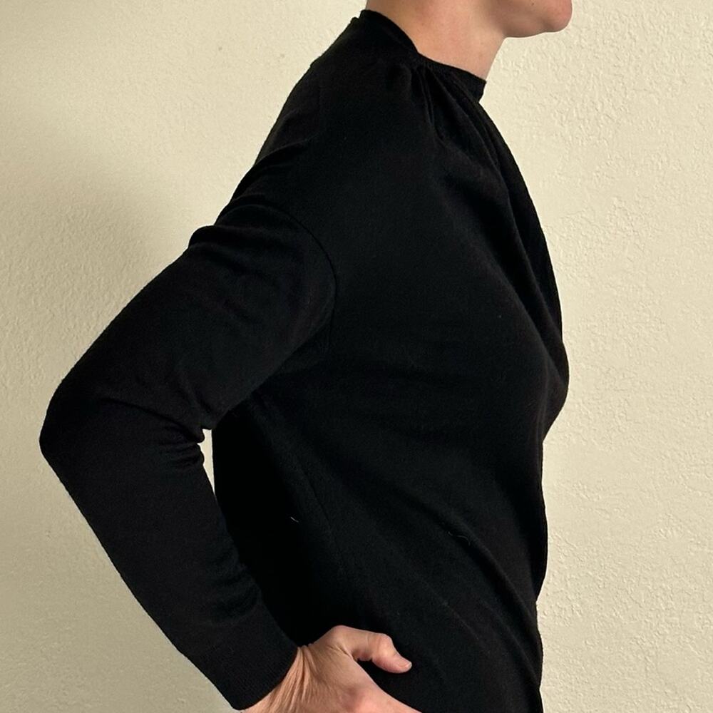 Vtg LANVIN Paris Alber Elbaz Y2K Era Black Sweater Dress XS Wool Cashmere Silk - Picture 10 of 13